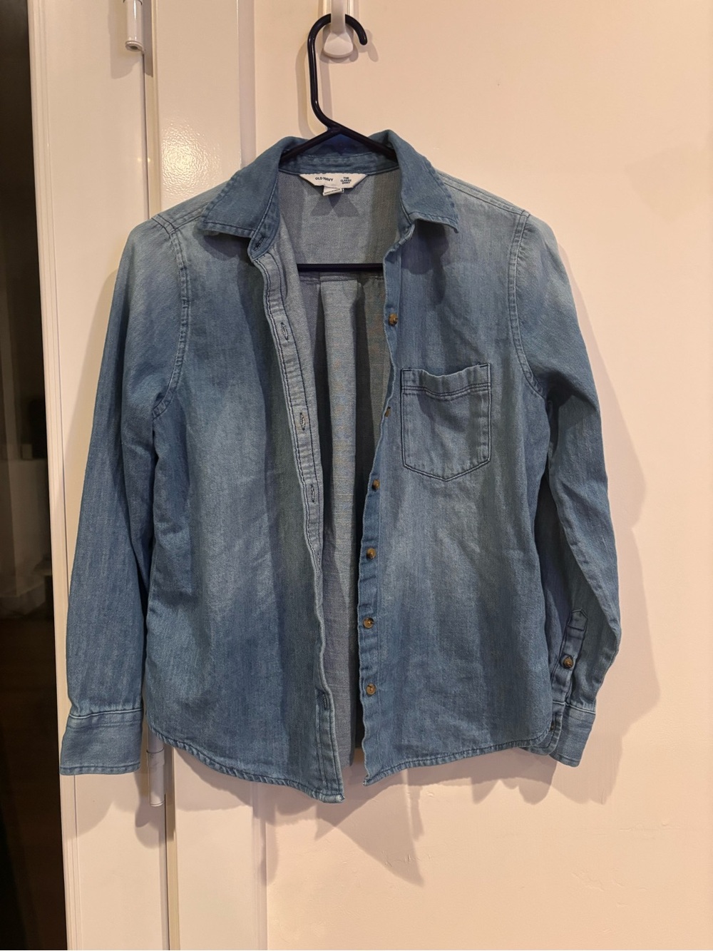 Old Navy Light Wash Denim Button-Up Shirt